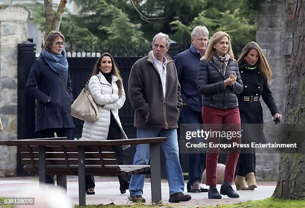 Princess Cristina of Spain , Inaki Urdangarin's sister Lucia Urdangarin and Inaki Urdangarin's relatives are seen on December 27, 2016 in...