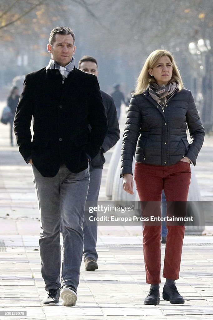 Princess Cristina Of Spain And Family Sighting In Vitoria - December 27, 2016