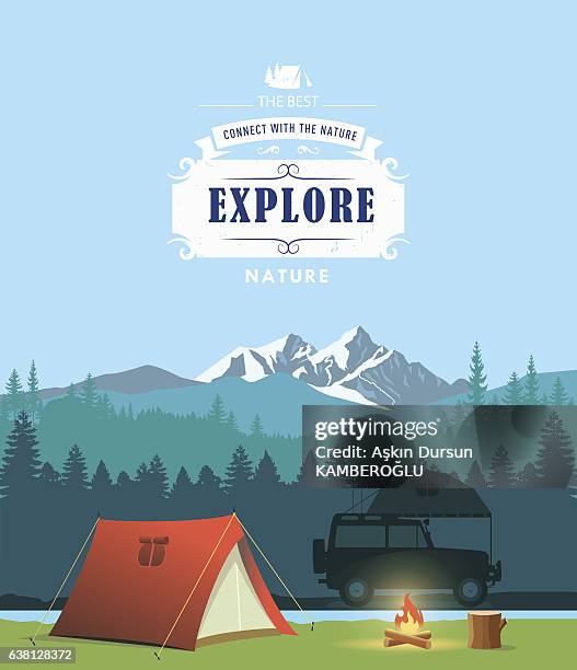 campsite - camping stock illustrations