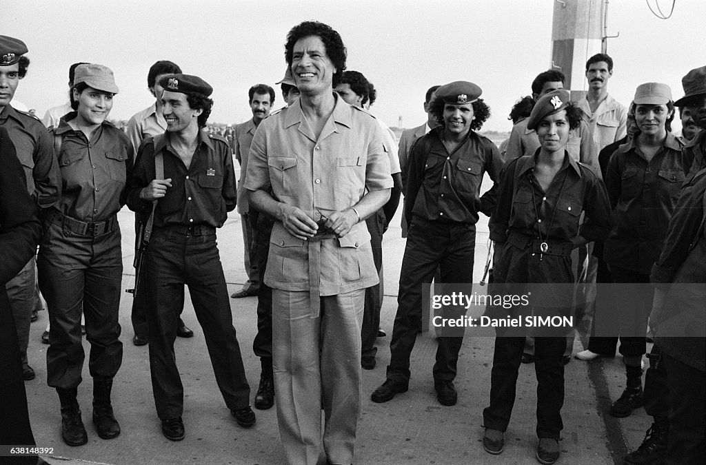 Mouammar Kadhafi à Tripoli en 1982
