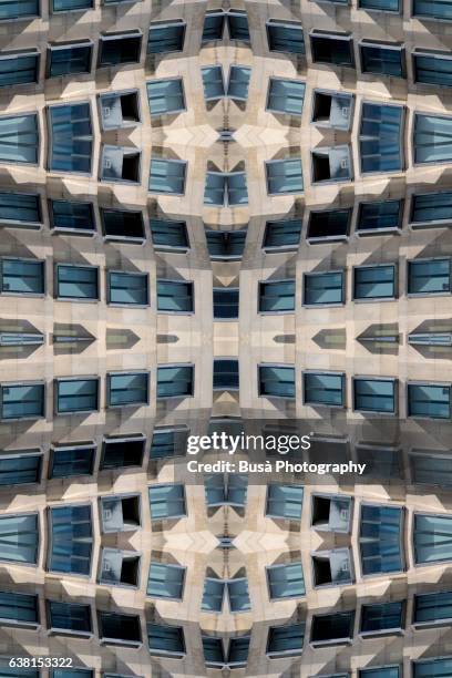 impossible architectures: digital manipulation of dz bank building by frank gehry in berlin, germany - potsdamer platz stock illustrations