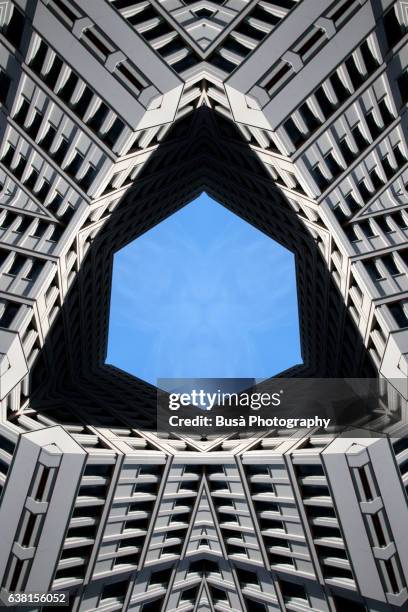 impossible architectures: digital manipulation of the beisheim center on berlin's potsdamer platz. berlin, germany - potsdamer platz stock illustrations