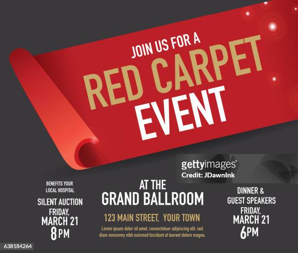 stockillustraties, clipart, cartoons en iconen met red carpet event design template - red carpet event
