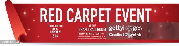 stockillustraties, clipart, cartoons en iconen met red carpet event banner design template - red carpet event