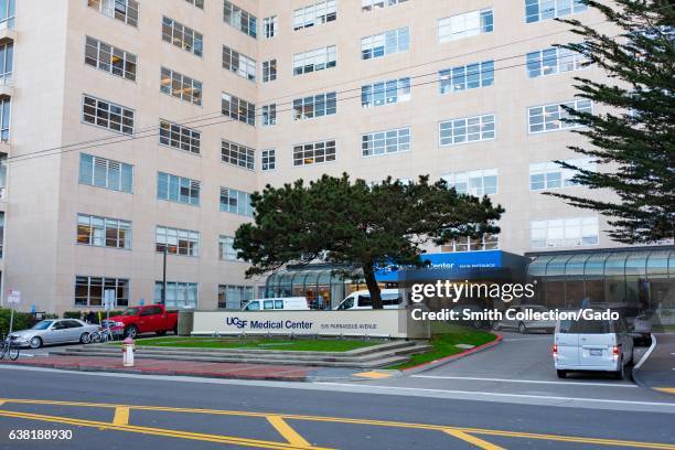 Front entrance at the Parnassus Heights campus of the University of California San Francisco hospital in San Francisco, California, January 5, 2017. .