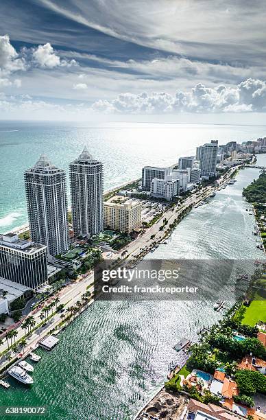 vista aérea de la ciudad de fort lauderdale, tira - fort-lauderdale fotografías e imágenes de stock