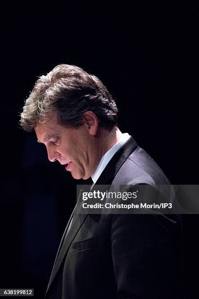 Les Socialistes candidate for the primary elections of the 2017 French Presidential Election Arnaud Montebourg participates in a debate at the Home...