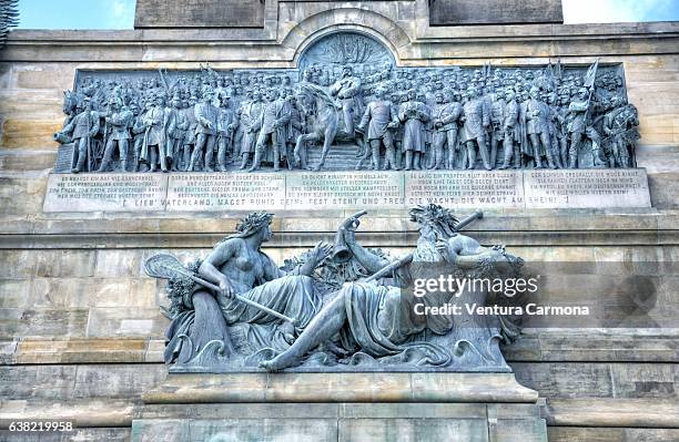 detail of the germania statue - niederwald monument - rüdesheim am rhein - rudesheim stock pictures, royalty-free photos & images