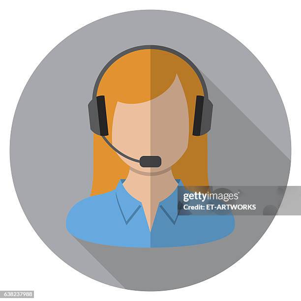 call-center-symbol - weibliche angestellte stock-grafiken, -clipart, -cartoons und -symbole