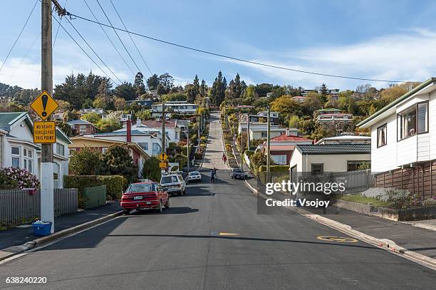 baldwin street, dunedin, new zealand. - dunedin foto e immagini stock