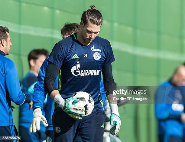 Goalkeeper Fabian Giefer of Schalke during the Training Camp of FC Schalke 04 at Hotel Melia Villaitana on January 08, 2017 in Benidorm, Spain.