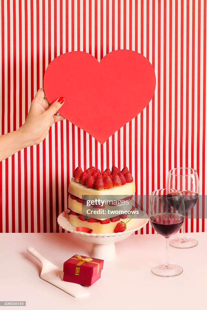 Valentine's Day inspired text space food image.