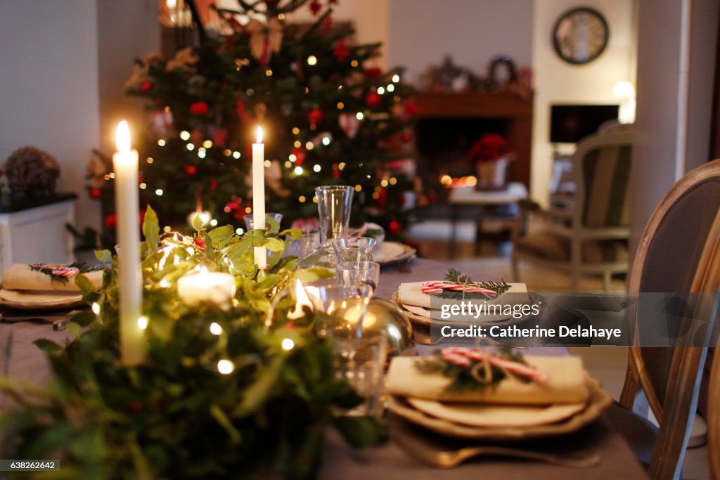 Christmas still life, table set