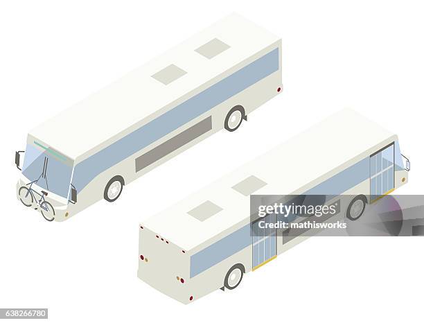 city bus isometric illustration - mathisworks architecture stock illustrations