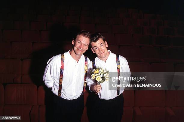 Les frères Taloche, humoristes belges, sont à Paris, France, le 5 juin 1996.