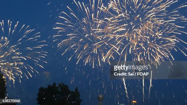 low angle view of  firework display - detroit michigan fireworks stock pictures, royalty-free photos & images