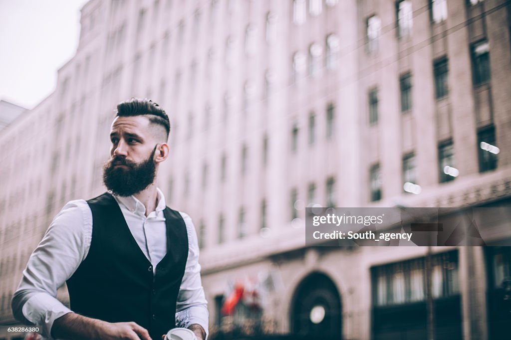 Elegant bearded man