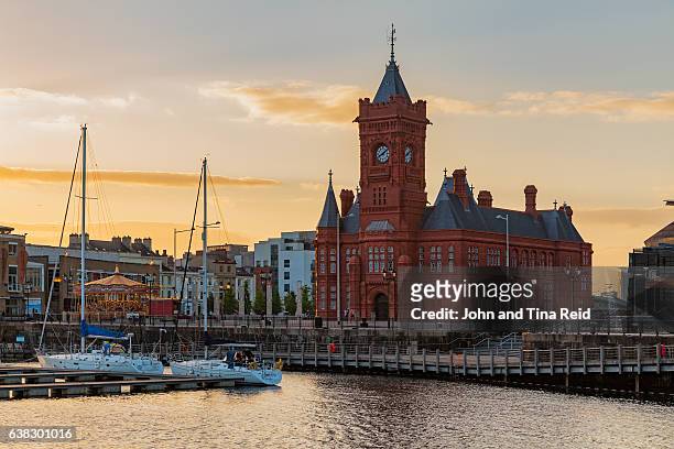 cardiff pierhead building - cardiff bay stock pictures, royalty-free photos & images