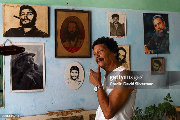 Retired Cuban boxer "el Chino" Manego in his home on December 28, 2015 in Havana, Cuba. Like many other elderly Cubans, Manego relies on his meagre...