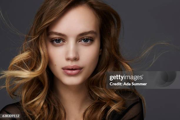 young beautiful brunette - ombre hairstyle stock pictures, royalty-free photos & images