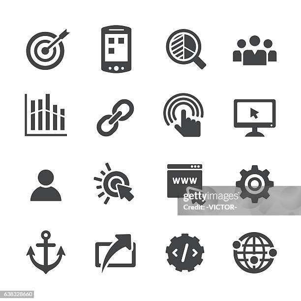 internet marketing icons set - acme serie - hyperlink stock-grafiken, -clipart, -cartoons und -symbole