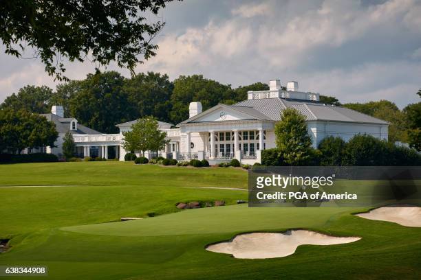 Charlotte, NC A view from the 18th hole of Quail Hollow Club on September 30, 2016 in Charlotte, North Carolina.