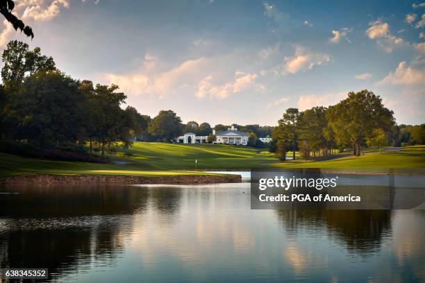 Charlotte, NC A view from the 17th hole of Quail Hollow Club on September 30, 2016 in Charlotte, North Carolina.