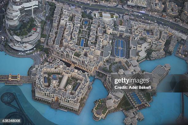 top of the burj kalifa in dubai, uae - dubai creek stock pictures, royalty-free photos & images