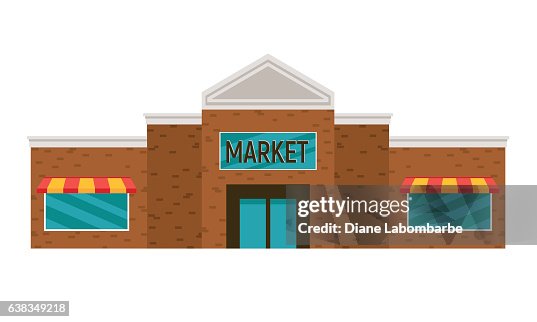Simple Store Cartoon Simple Cartoon Grocery Store High-Res Vector Graphic - Getty Images
