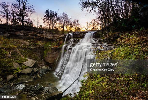 brandywine falls in cuyahoga valley national park - parco nazionale foto e immagini stock
