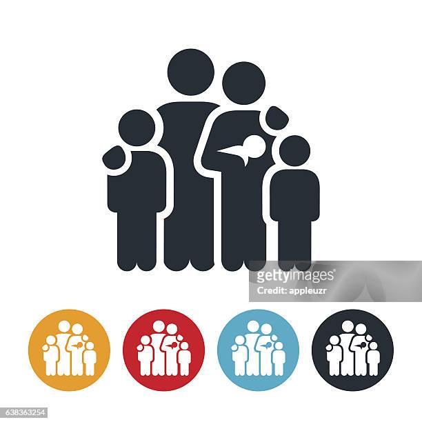 family of five icon - five people stock illustrations