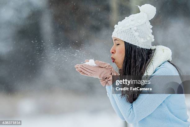 eine wunsch - schnee pusten stock-fotos und bilder