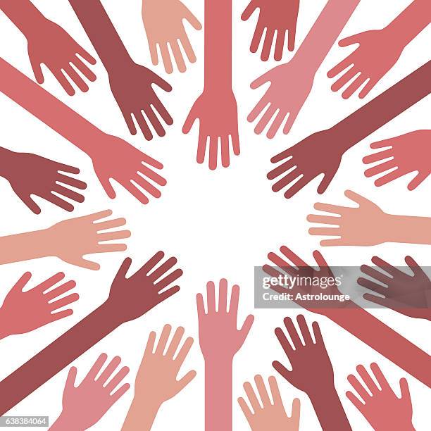 stockillustraties, clipart, cartoons en iconen met hands together - grijpen