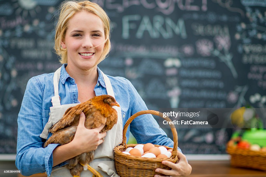 Farmer Selling Eggs at the Market