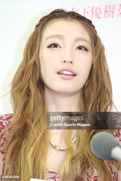 Personality Yukina Kinoshita holds press conference to promote her new book on November 25, 2012 in Tokyo, Japan.
