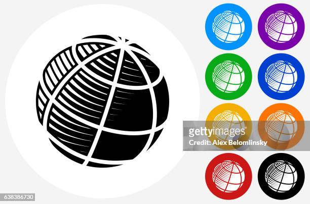globe icon auf flachen farbkreis-tasten - alex globe stock-grafiken, -clipart, -cartoons und -symbole