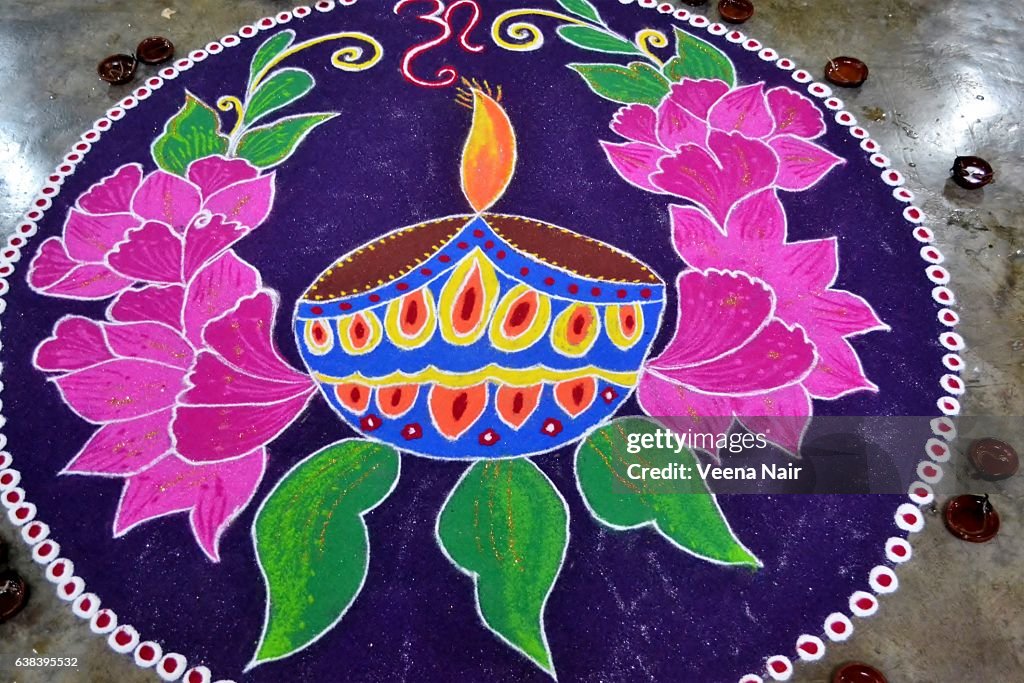 Traditional,colourful Rangoli/Alapana/Kolam
