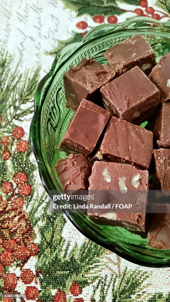 Chocolate fudge with walnuts