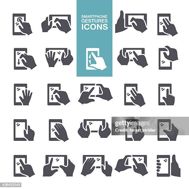 smartphone hands gesture icons - smart card stock illustrations