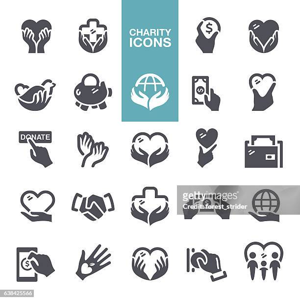 charity and donate icons - philanthropist 幅插畫檔、美工圖案、卡通及圖標