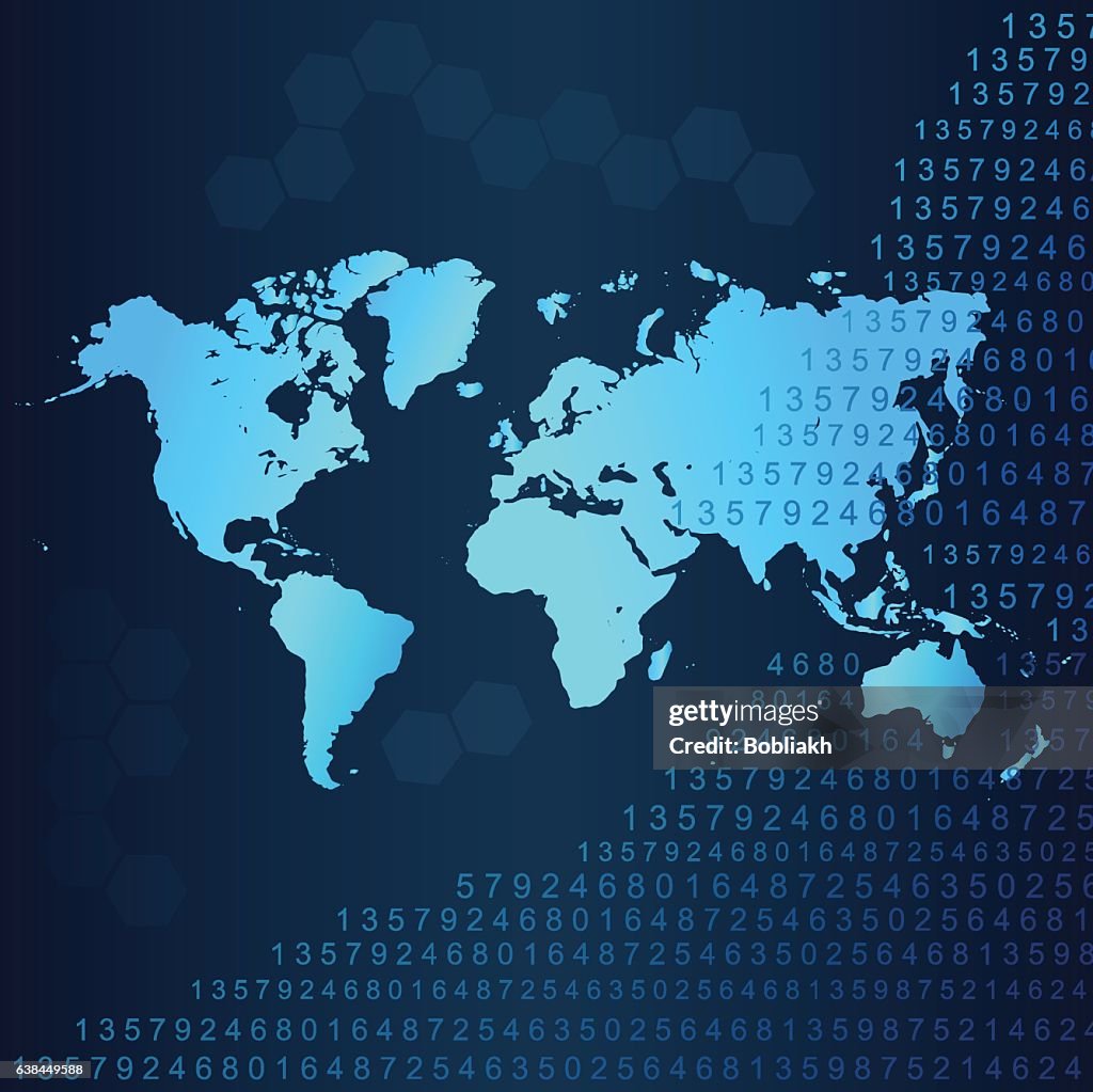 World Map Numbers World Map With Numbers Background High-Res Vector Graphic - Getty Images