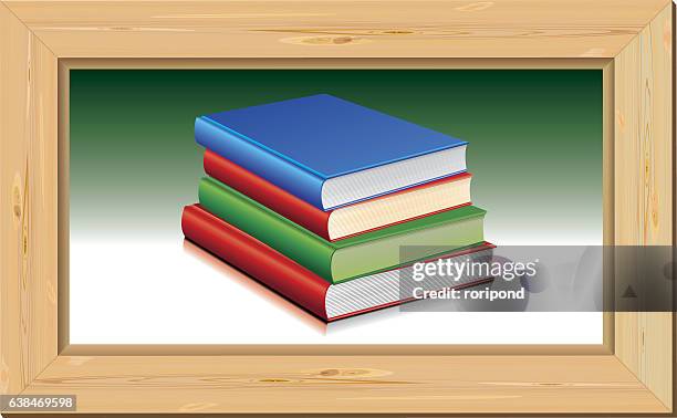 stack of books - book spine stock illustrations