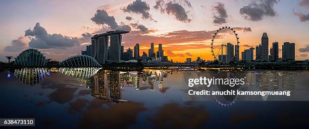 light in water - singapore flyer stockfoto's en -beelden