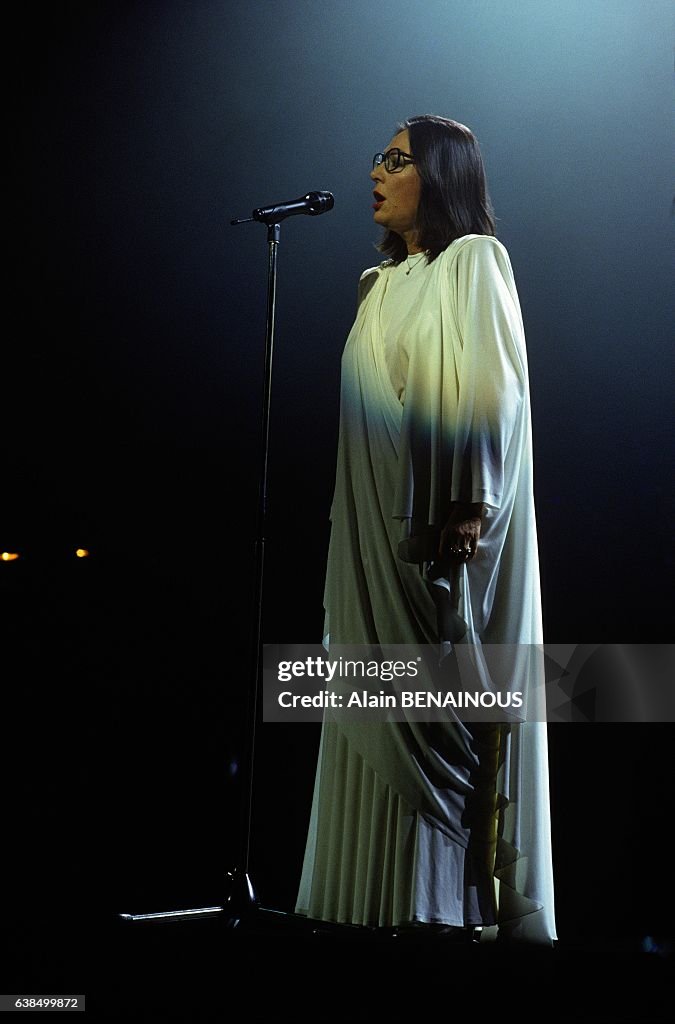 Singer Nana Mouskouri at the Zénith music hall