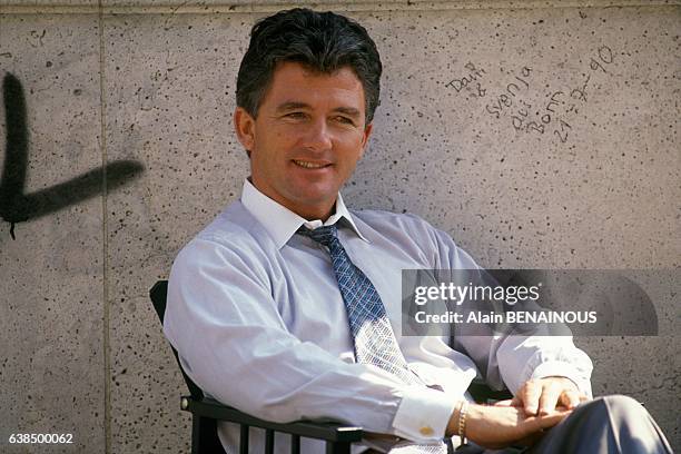Actor Patrick Duffy on the set of 'Dallas' TV series in Paris, France, on July 26, 1990.