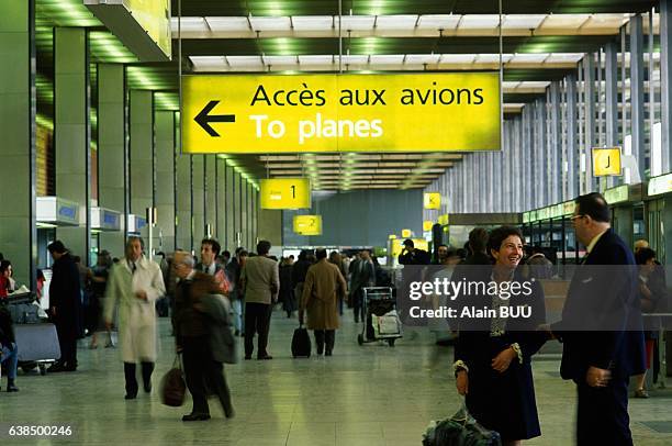 Orly South lounge at Paris Orly Airport in Orly, France, in June 1990.