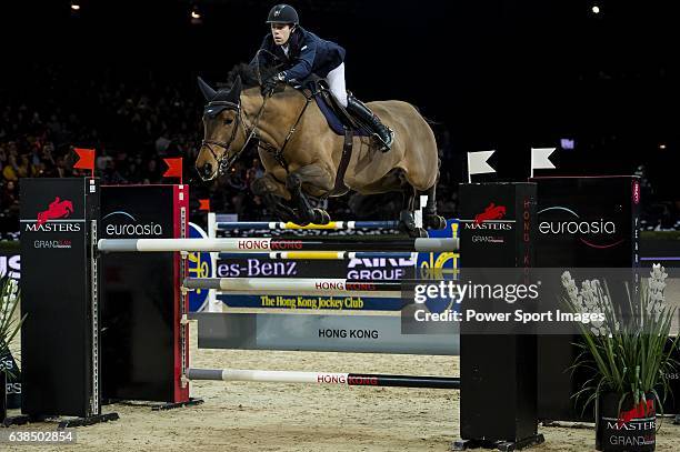 Maikel van der Vleuten of Netherlands riding VDL Groep Arera C at the Hong Kong Jockey Club trophy during the Longines Hong Kong Masters 2015 at the...