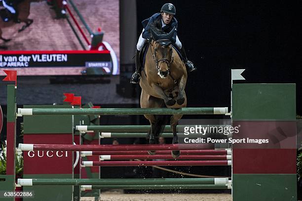 Maikel van der Vleuten of Netherlands riding VDL Groep Arera C in action at the Gucci Gold Cup during the Longines Hong Kong Masters 2015 at the...