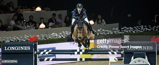Maikel van der Vleuten of Netherlands riding VDL Groep Arera C in action at the Longines Grand Prix during the Longines Hong Kong Masters 2015 at the...