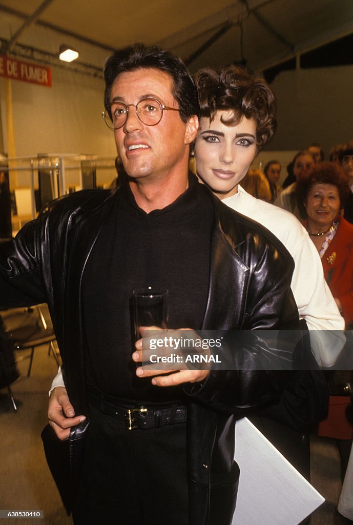 Sylvester Stallone et Jennifer Flavin à Paris en 1991